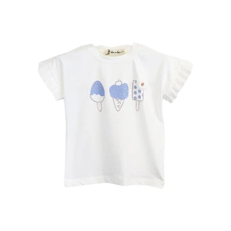 Blue Ruffle 3 Ice Cream Tee