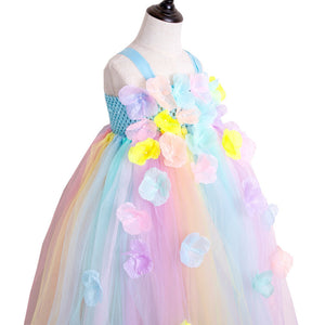 Rainbow Petal Stitching Dress