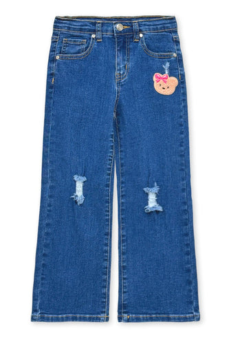 Girl's Denim Jean W/ Bear Patch