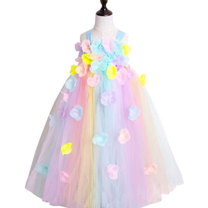 Rainbow Petal Stitching Dress