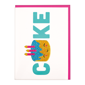 Birthday Cake Rhinestone Decal Greeting Card