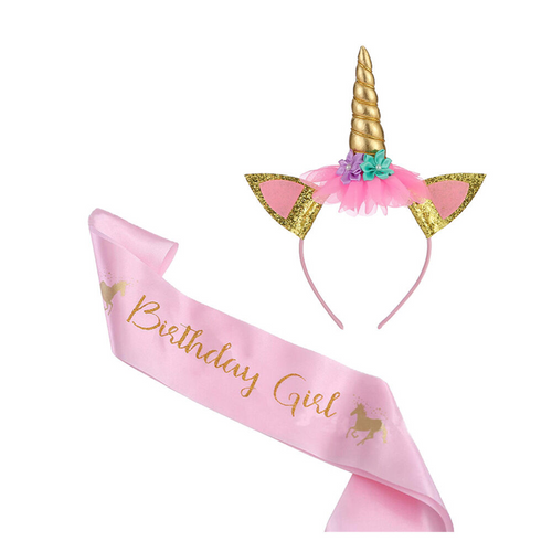 Unicorn Birthday Slash & Headband