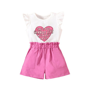 Love Heart Top & Pink Short