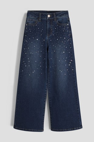 Ava Rhinestone Wide Leg Jeans