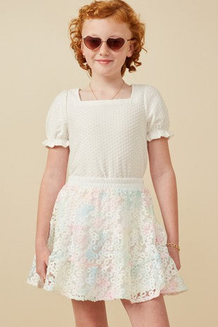 Floral Crochet And Lurex Skirt