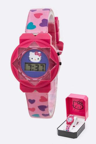 Hello Kitty Heart Print Kids Digital Watch