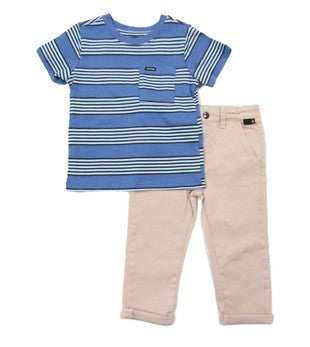 Boys Striped Tee Pant Set