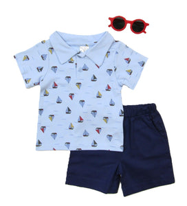 Polo Shirt Shorts Set