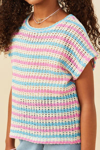 Multi Stripe Boxy Dolman Top
