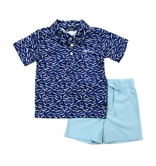 2PC POLO SHIRT SHORTS SET