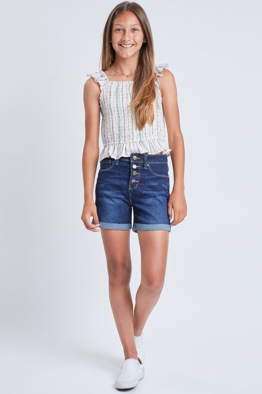 Exposed Button Shorts