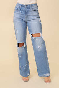 High Waisted Wide Leg Denim