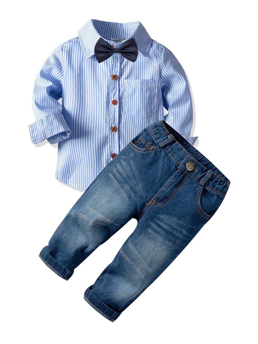 Striped Bow Tie w/ Jeans