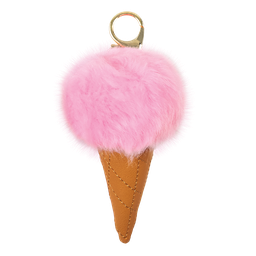 Ice Cream Furry Pom-Pom Clip Pink