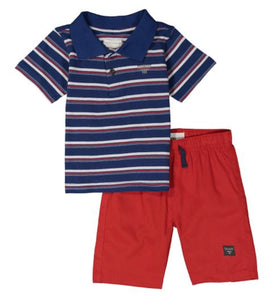 Boys Striped/Red Short Set