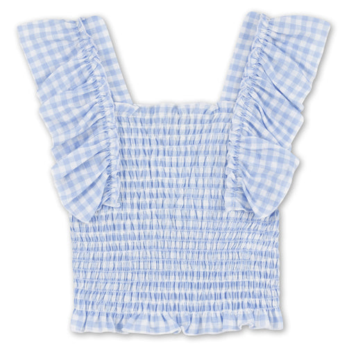 Gingham Smocked Top