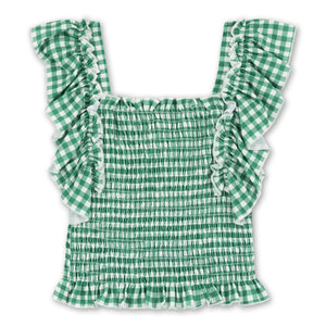 Gingham Smocked Top