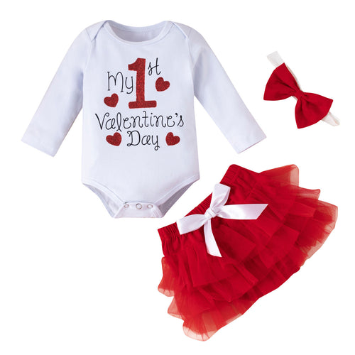 V Day Heart Letter & Red Skirt