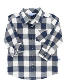 Navy Plaid Button Down Shirt