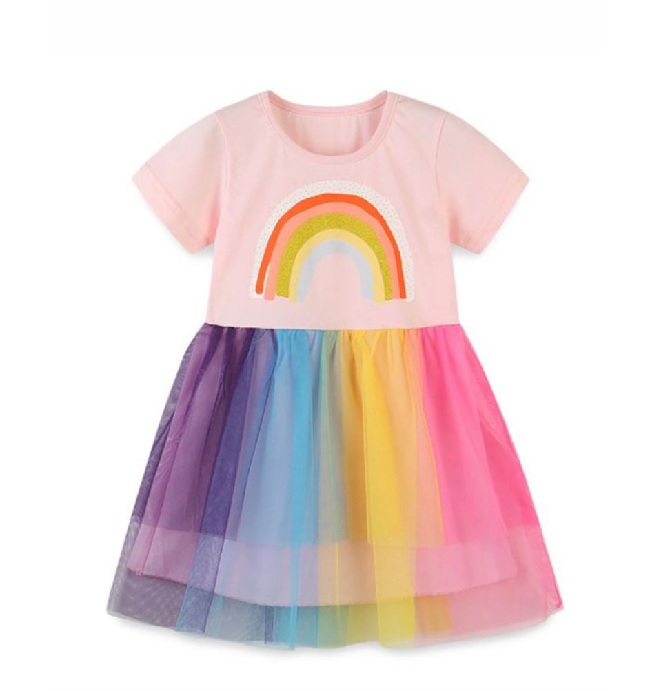 Rainbow Mesh Dress